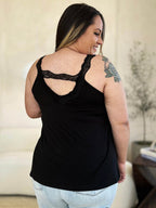 Basic Bae Full Size Lace Detail V-Neck Cutout Cami - Delanoir