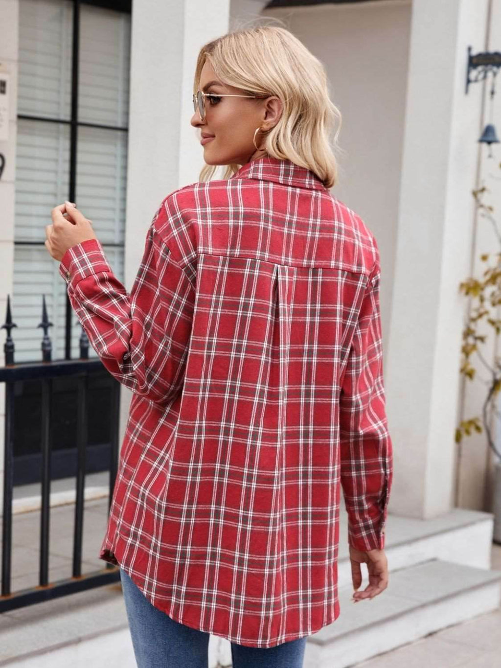 Mandy Plaid Button Up Long Sleeve Shirt - Delanoir