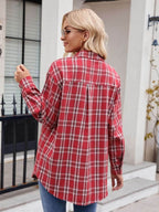 Mandy Plaid Button Up Long Sleeve Shirt - Delanoir