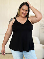 Basic Bae Full Size Lace Detail V-Neck Cutout Cami - Delanoir