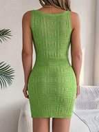 V-Neck Wide Strap Sweater Dress - Delanoir