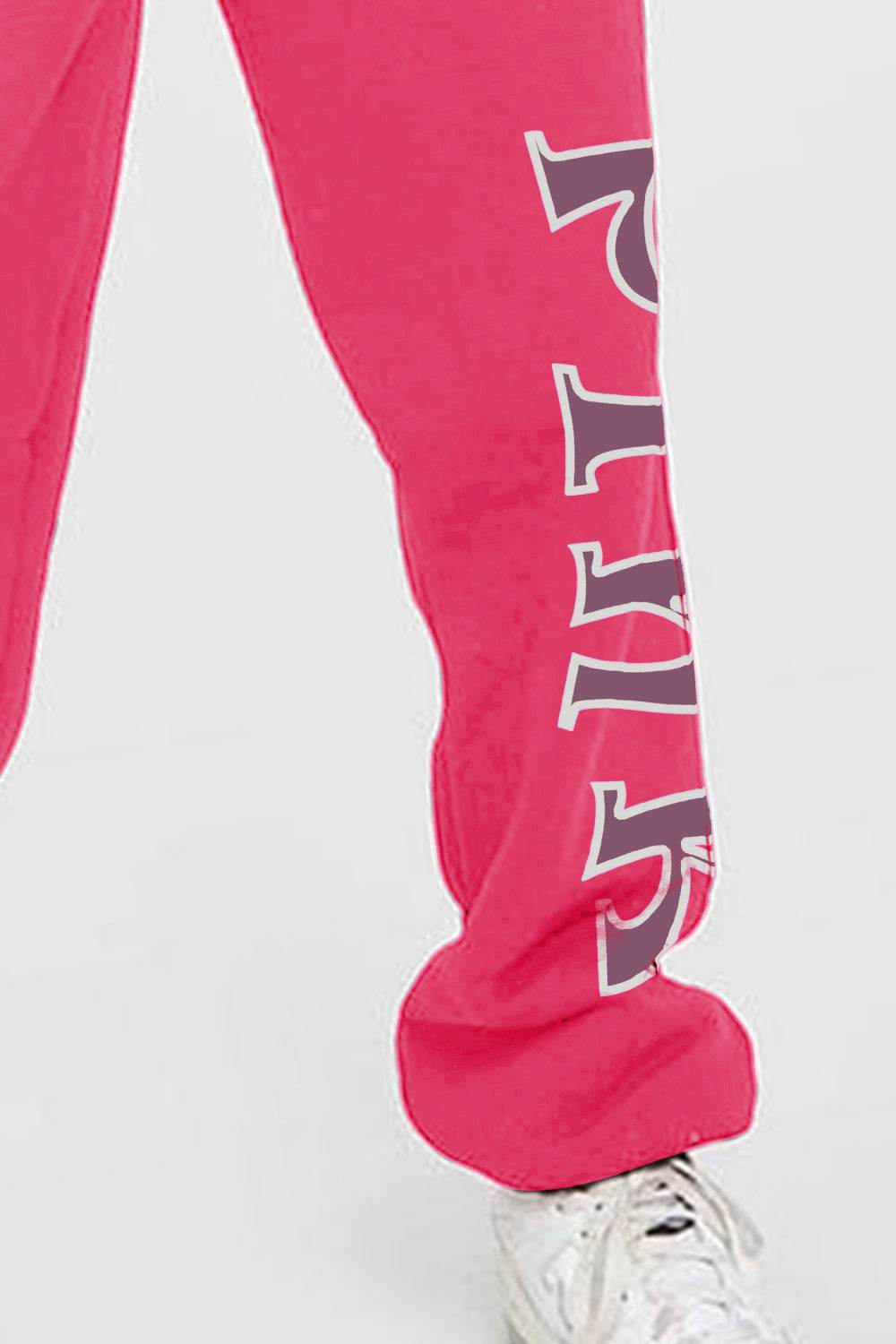 Simply Love Full Size PINK Graphic Sweatpants - Delanoir