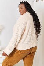 Double Take Open Front Long Sleeve Cardigan - Delanoir