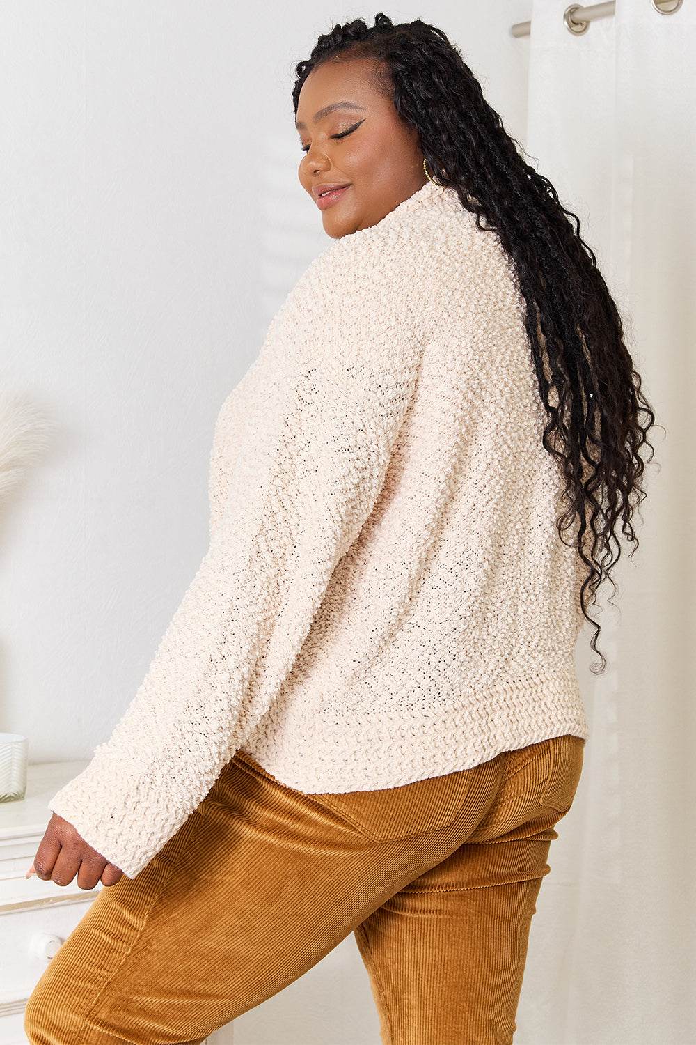 Double Take Open Front Long Sleeve Cardigan - Delanoir