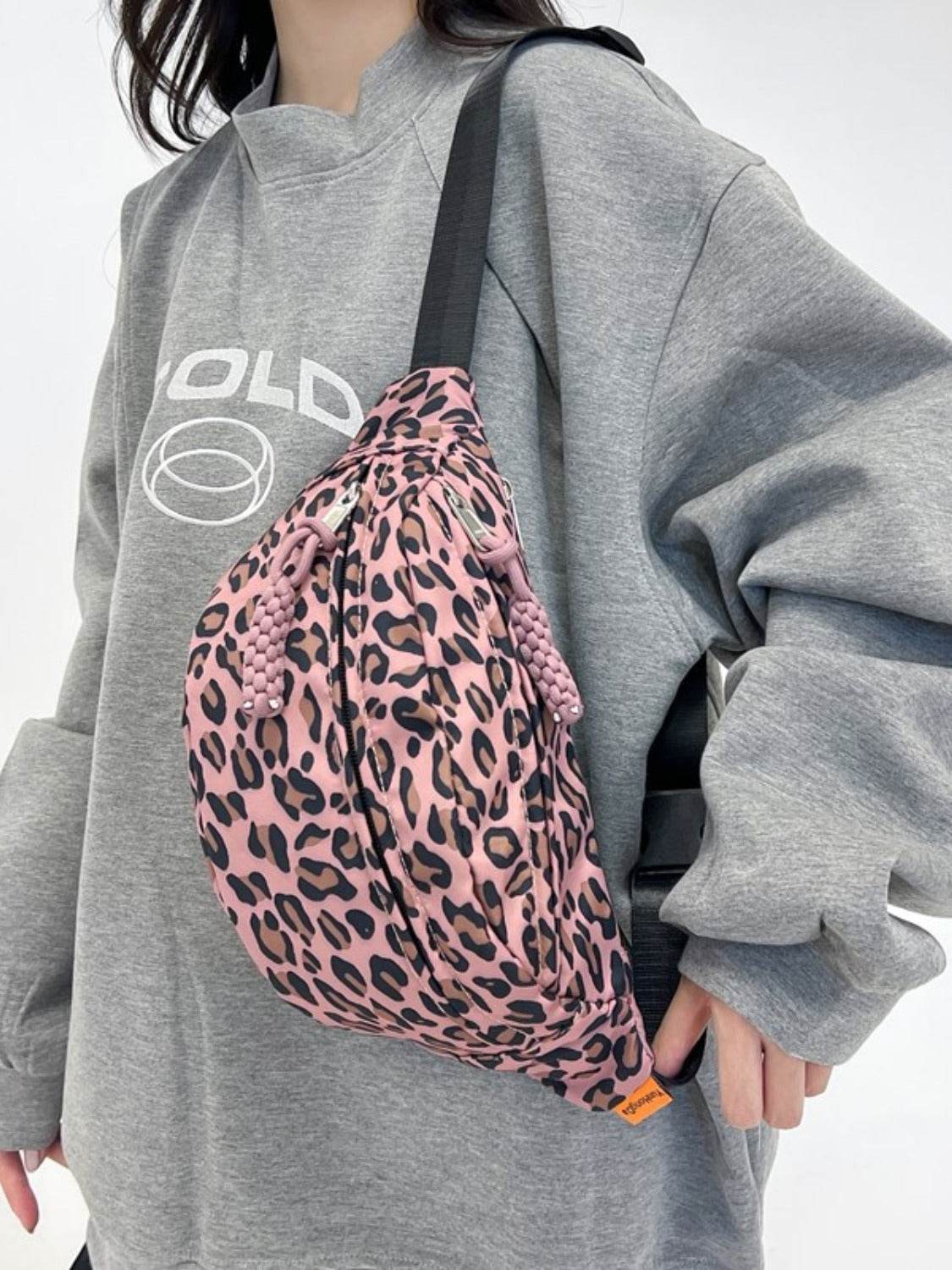 Leopard Nylon Crossbody Bag - Delanoir