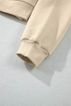 Half Snap Long Sleeve Hooded Top and Pants Set - Delanoir