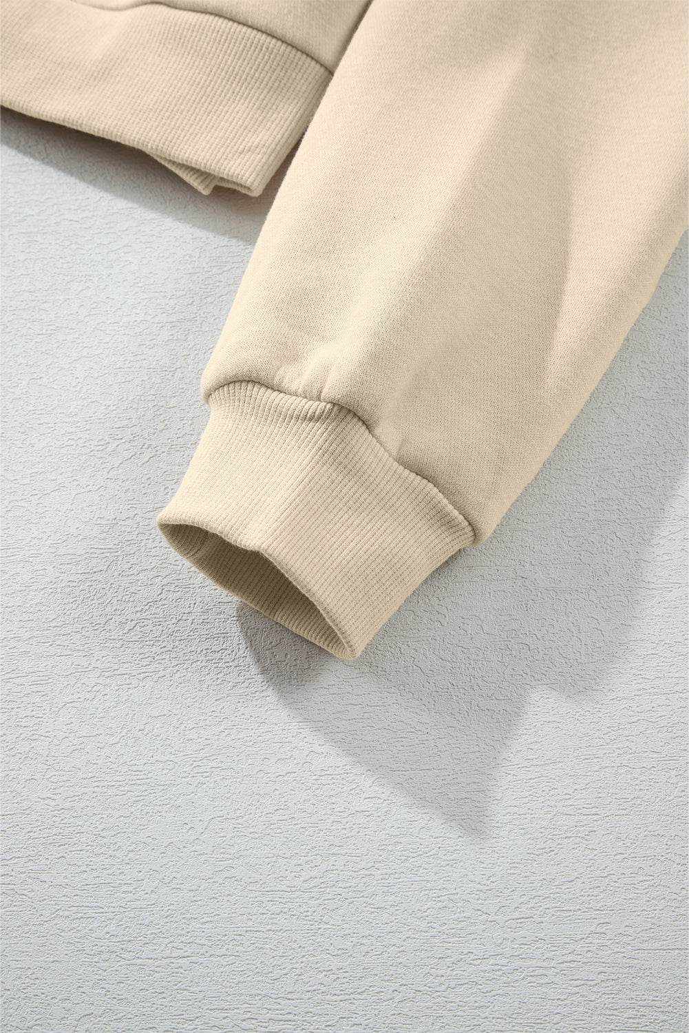 Half Snap Long Sleeve Hooded Top and Pants Set - Delanoir