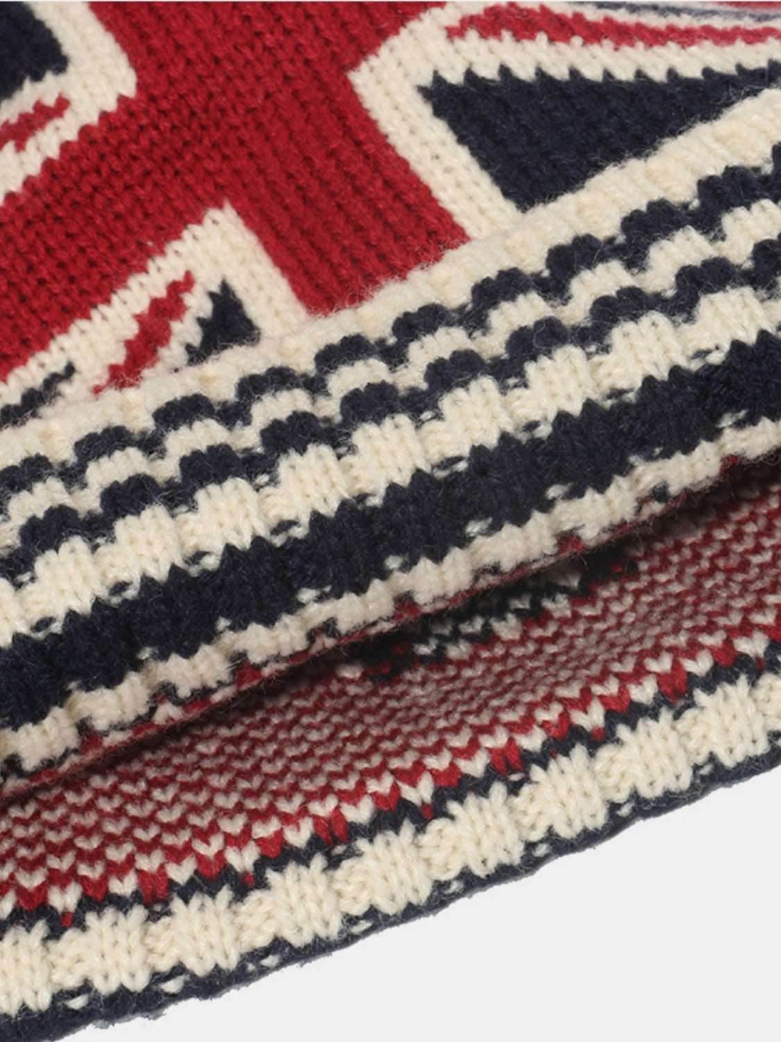 Roll Rim US Flag Knit Hat - Delanoir