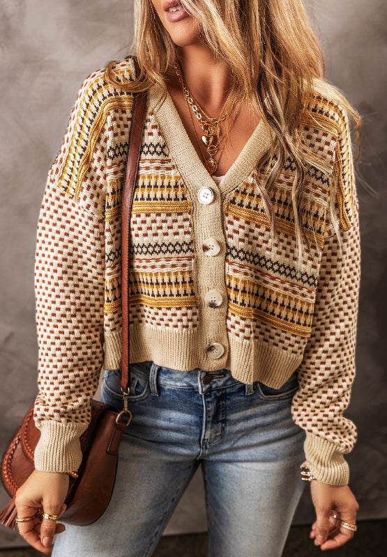 Button Down Long Sleeve Cardigan - Delanoir