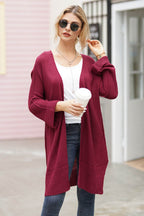 Open Front Long Sleeve Cardigan - Delanoir