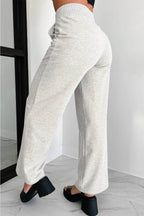 Elastic Waist Active Pants with Pockets - Delanoir