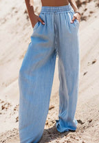 Drawstring Wide Leg Jeans - Delanoir