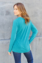 Basic Bae Full Size Round Neck Long Sleeve Top - Delanoir