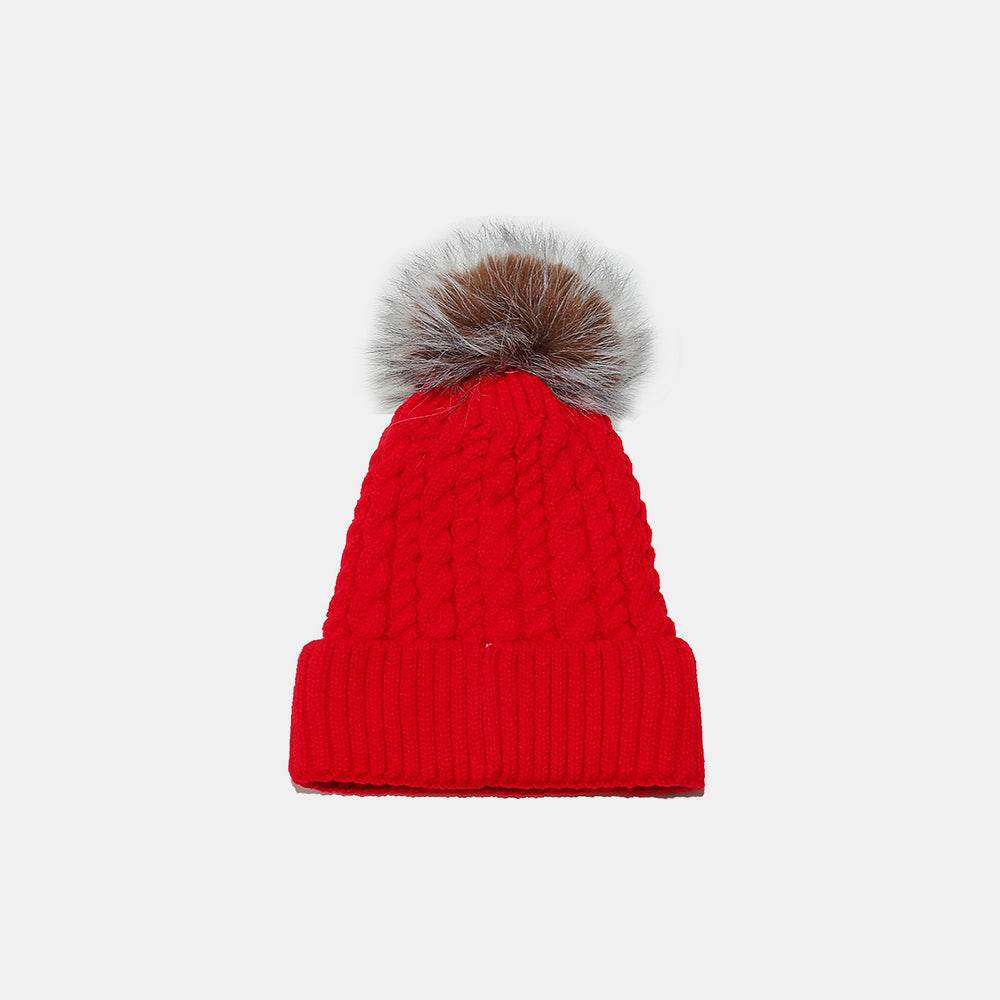 Cable Knit Winter Hat with Pompom - Delanoir