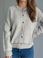 Button Down Long Sleeve Cardigan - Delanoir
