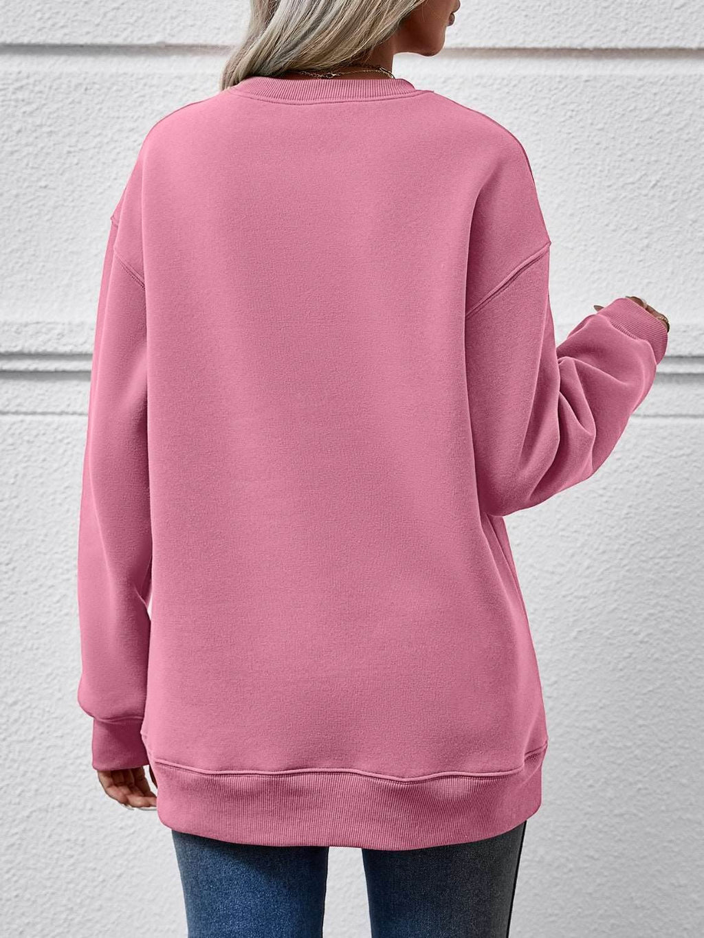 Christmas Tree Graphic Round Neck Sweatshirt - Delanoir
