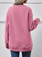 Christmas Tree Graphic Round Neck Sweatshirt - Delanoir