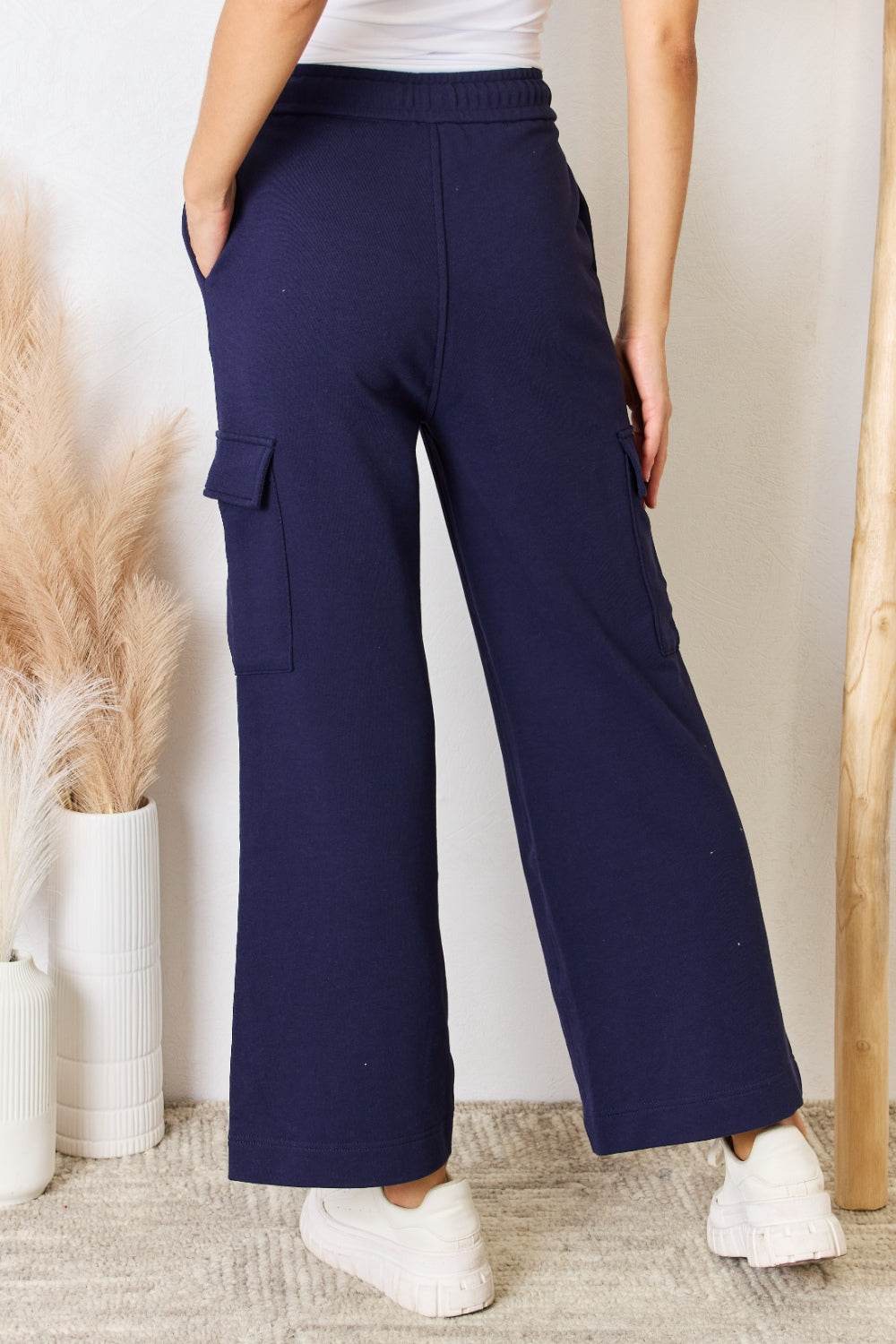 RISEN Drawstring Relaxed Cargo Wide Leg Pants - Delanoir