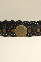 Round Shape PU Leather Belt - Delanoir