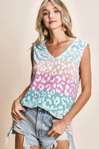 BiBi Leopard V-Neck Tank - Delanoir