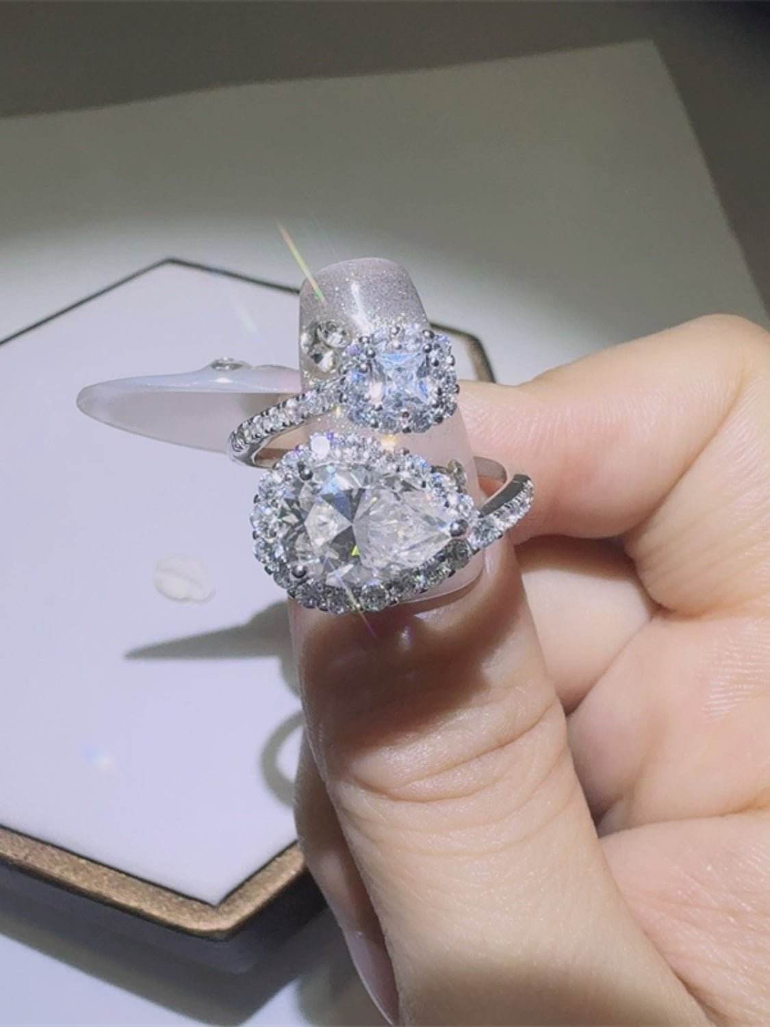 2 Carat Moissanite 925 Sterling Silver Bypass Ring - Delanoir