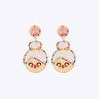 Rhinestone Alloy Mrs. Claus Earrings - Delanoir