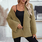 Open Front Long Sleeve Cardigan - Delanoir