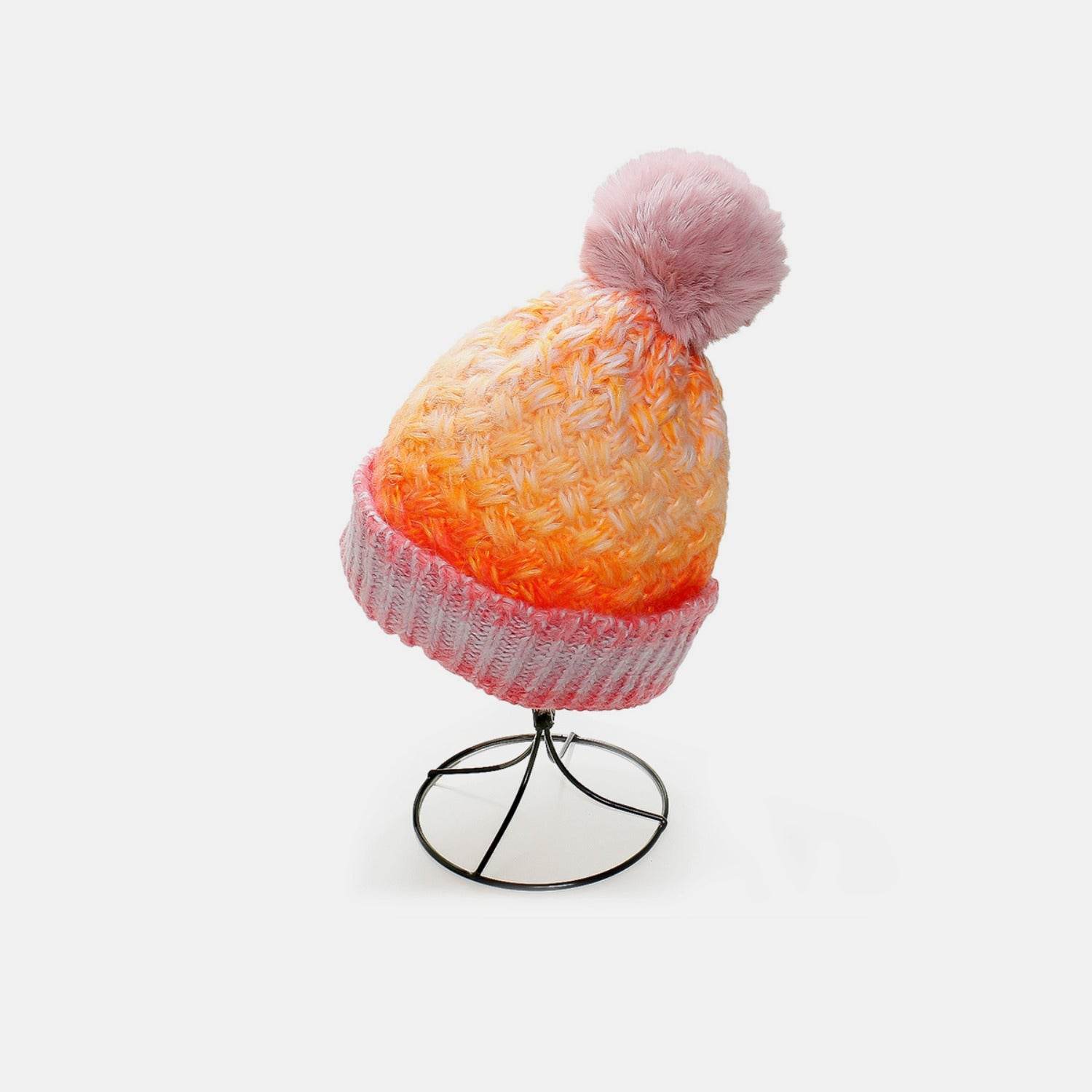 Gradient Knit Hat with Pompom - Delanoir