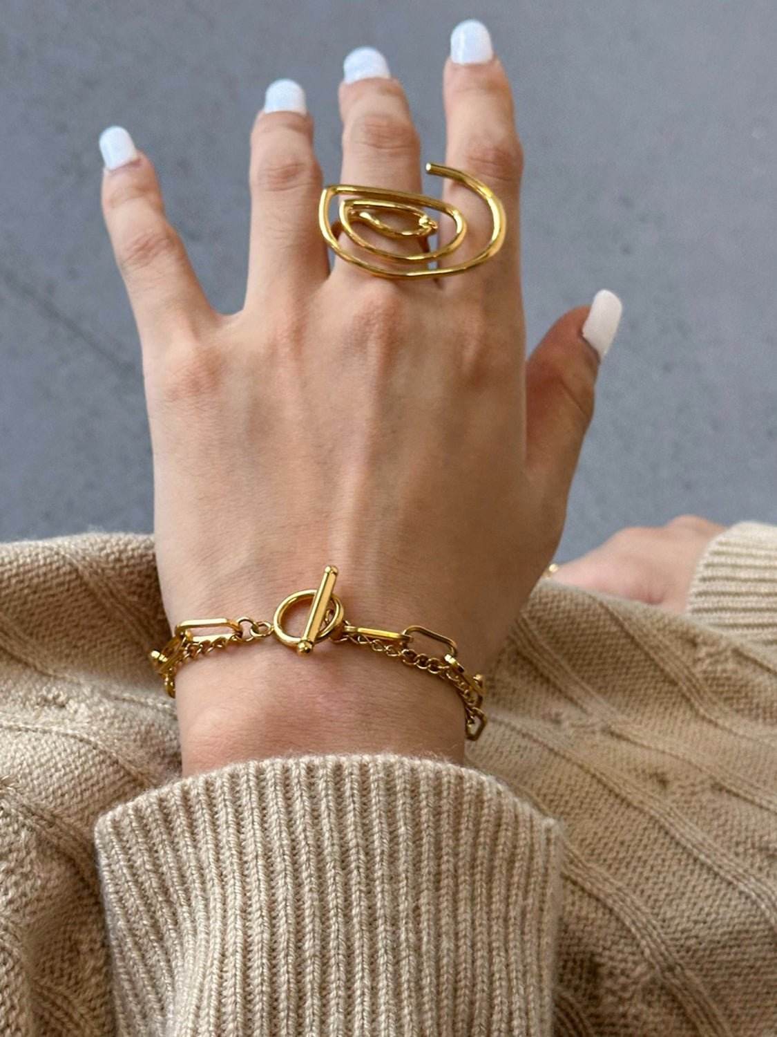 18K Gold-Plated Stainless Steel Chain Bracelet - Delanoir