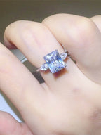 3 Carat Moissanite 925 Sterling Silver Square Shape Ring - Delanoir