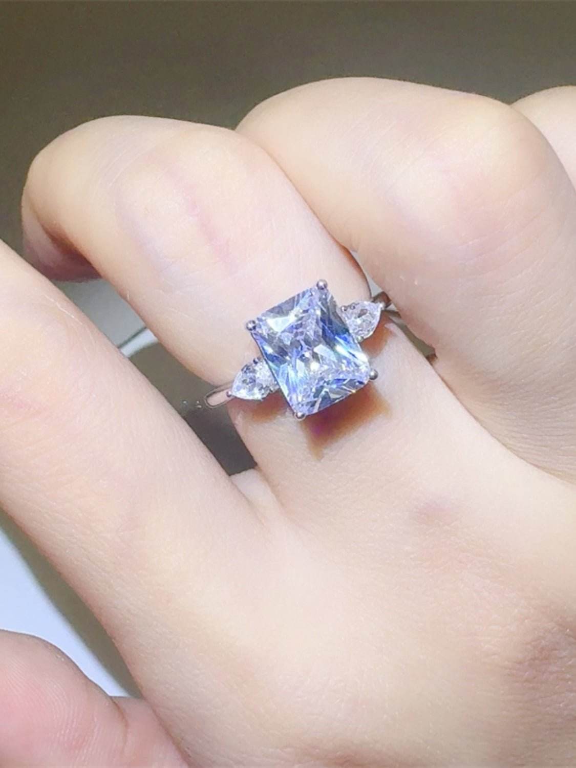 3 Carat Moissanite 925 Sterling Silver Square Shape Ring - Delanoir