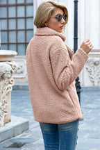 Ivy Lane Full Size Lapel Collar Sherpa Coat - Delanoir