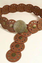 Round Shape PU Leather Belt - Delanoir