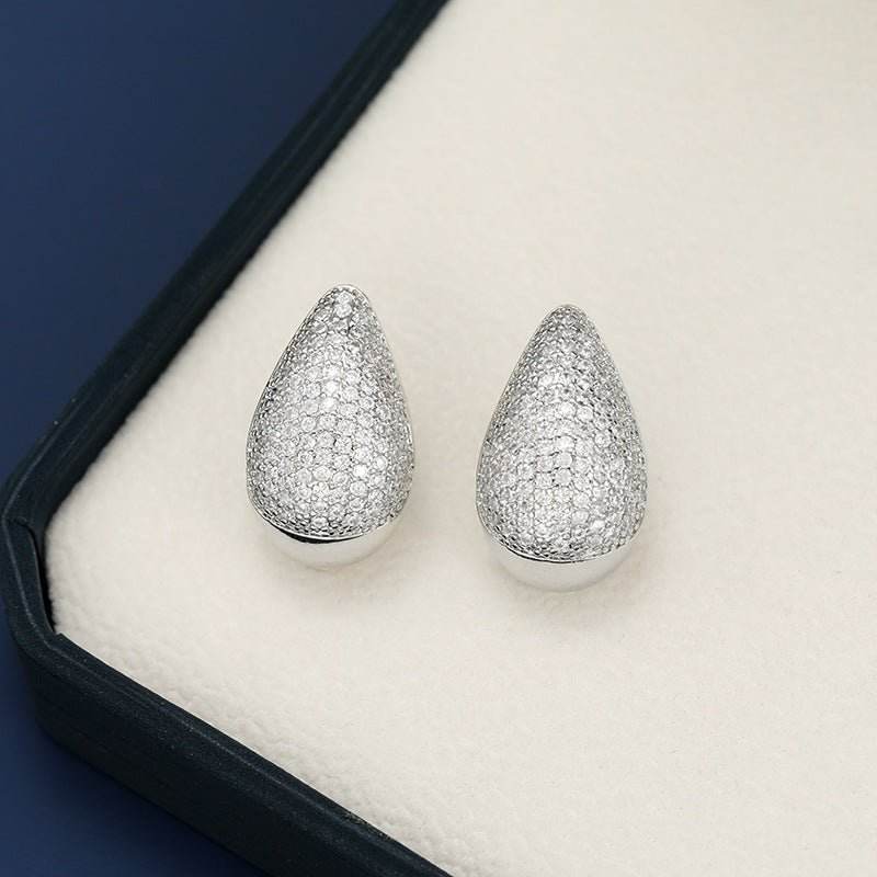18K Gold-Plated Zircon Teardrop Earring - Delanoir