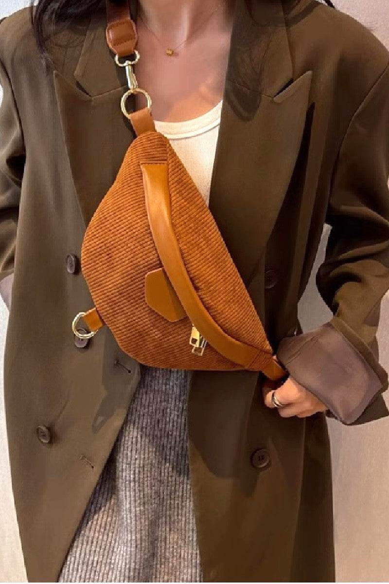 Zenana Corduroy Crossbody Bag with Removable Strap - Delanoir