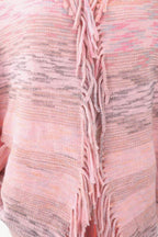 Multicolored Fringe Trim Poncho - Delanoir