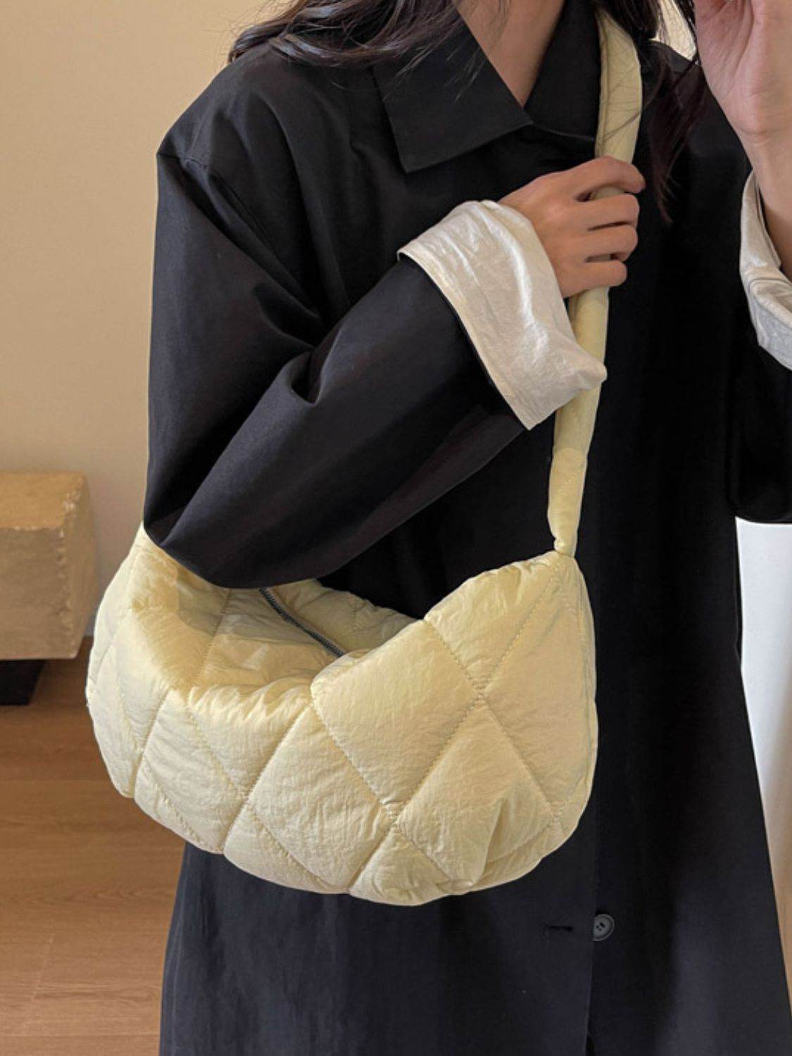 Quilted Polyester Crossbody Bag - Delanoir