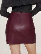 Ruched Mini Skirt with Zipper - Delanoir