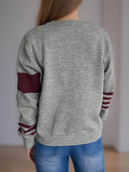 Striped Color Block Round Neck Cardigan - Delanoir