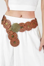 Round Shape PU Leather Belt - Delanoir