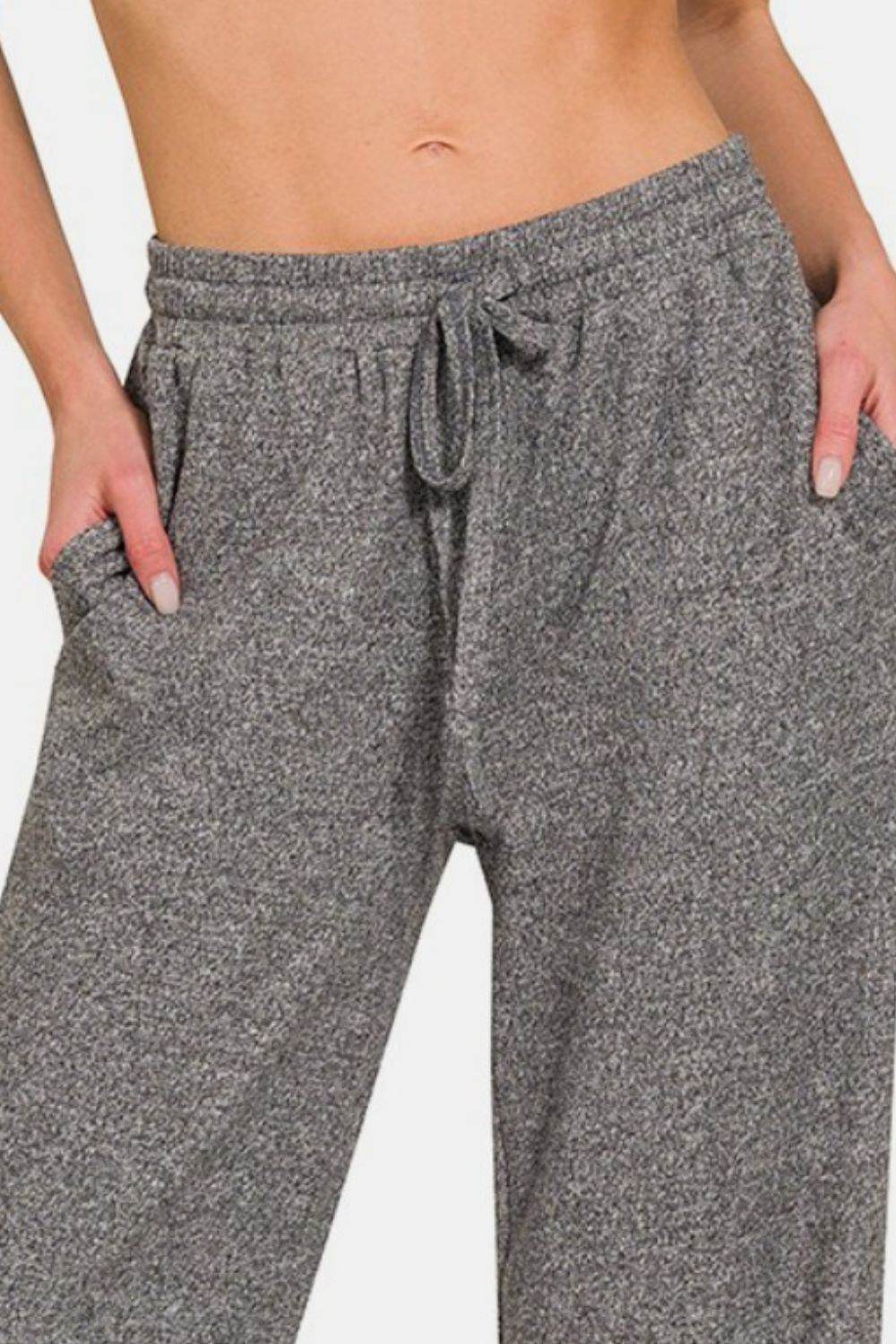 Zenana Drawstring Wide Leg Pants with Side Pockets - Delanoir