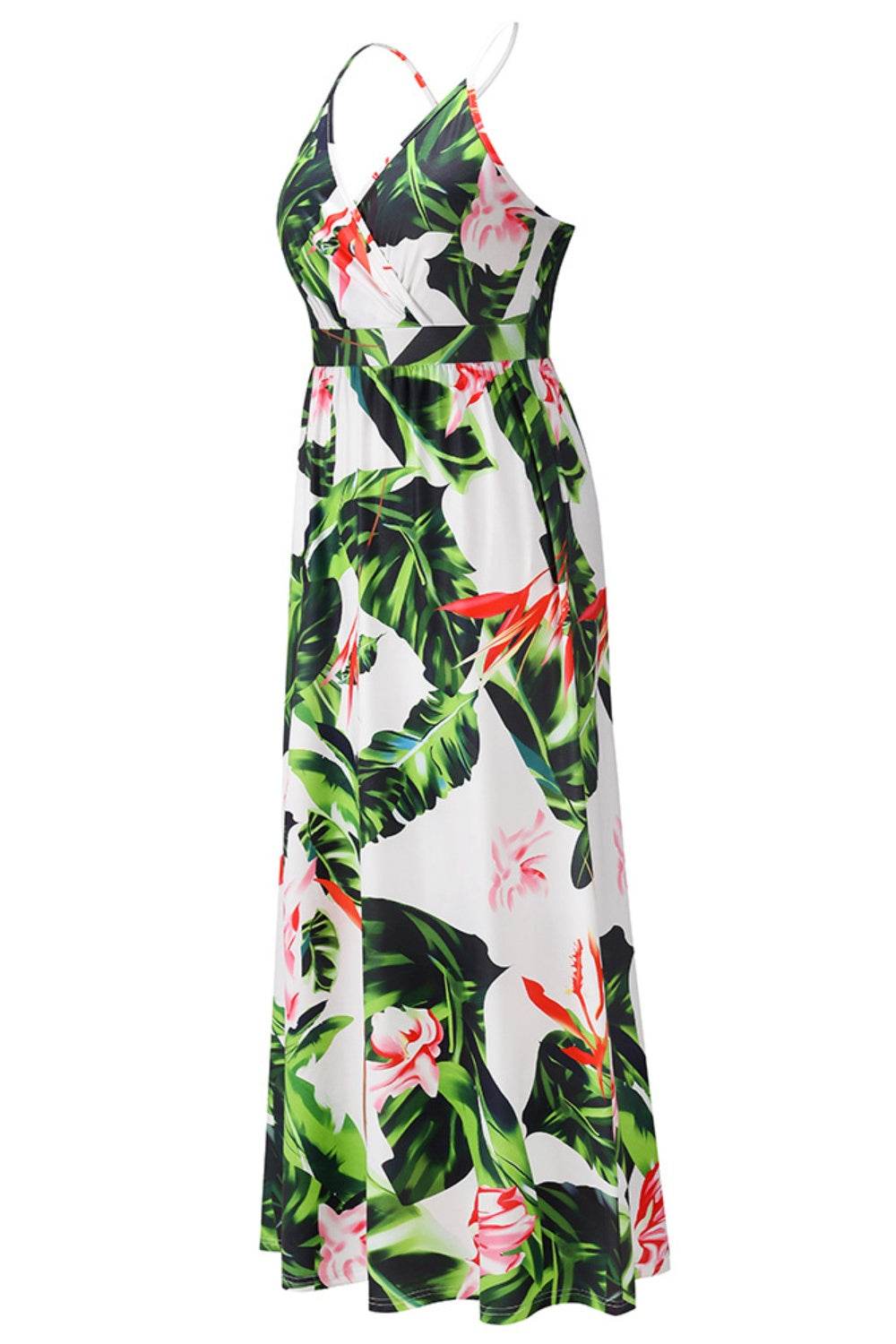 Crisscross Printed Surplice Cami Dress - Delanoir