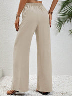 Wide Leg Drawstring Pants - Delanoir