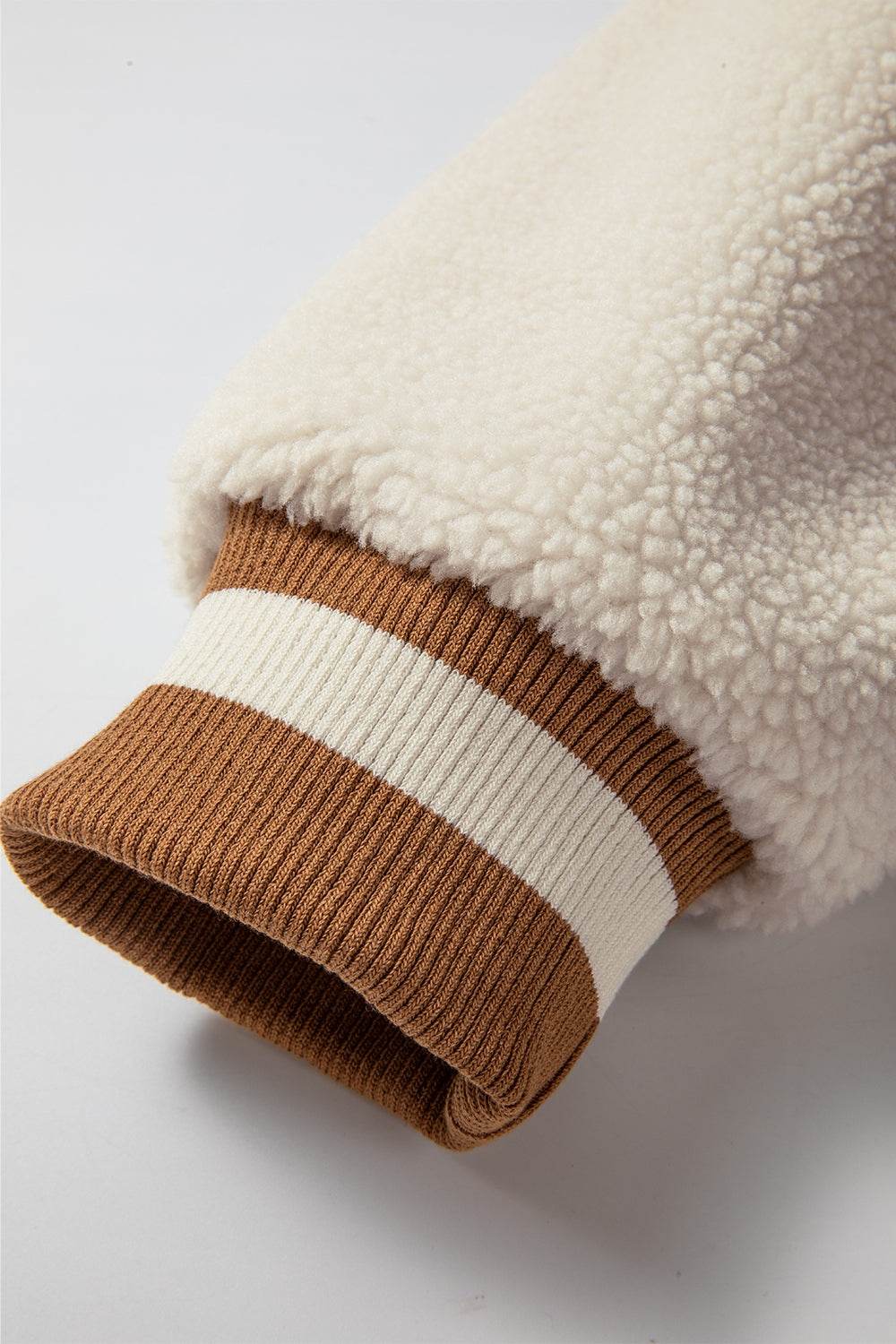 Contrast Baseball Collar Snap Down Long Sleeve Jacket - Delanoir