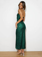 Sequin Cutout Tube Dress - Delanoir