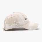 Distressed Adjustable Cotton Baseball Cap - Delanoir