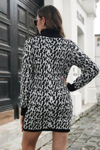 Heathered Turtleneck Mini Sweater Dress - Delanoir
