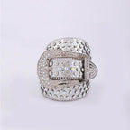 PU Leather Rhinestone Belt - Delanoir