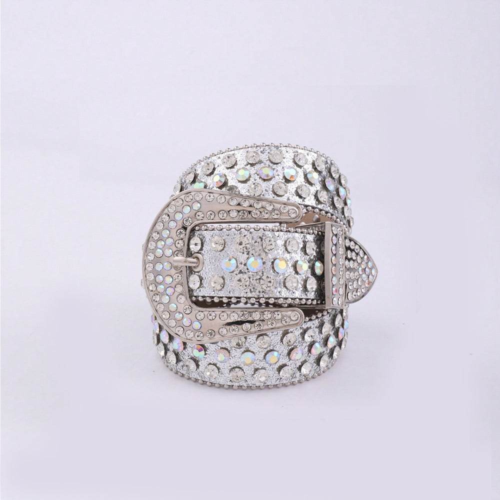 PU Leather Rhinestone Belt - Delanoir