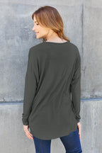 Basic Bae Full Size Round Neck Dropped Shoulder T-Shirt - Delanoir
